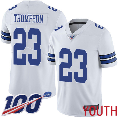 Youth Dallas Cowboys Limited White Darian Thompson Road #23 100th Season Vapor Untouchable NFL Jersey